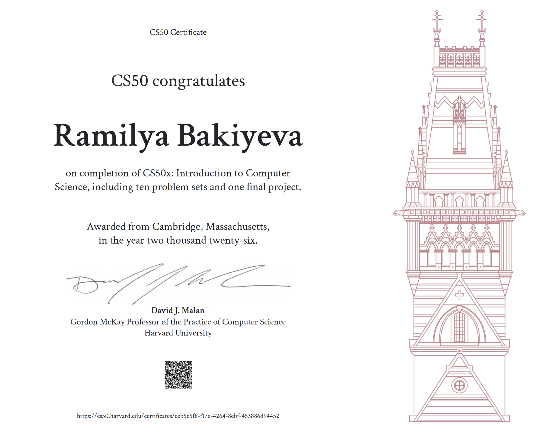 CS50 Certificate